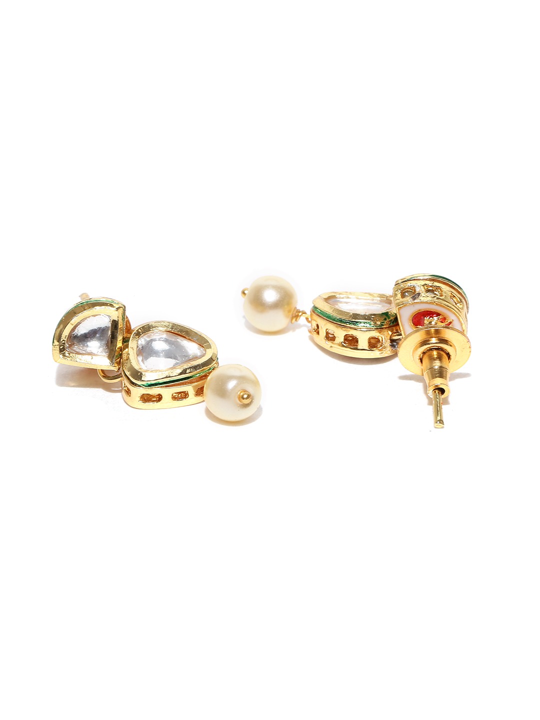 YouBella Red  Gold-Toned Stone-Studded Beaded Jewellery Set